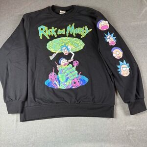 Rick And Morty Black Sweater Men's Size Large